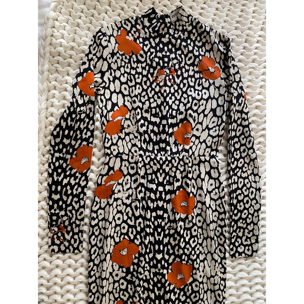 Essentiel Antwerp Silk Leopard Floral KABBEY Dress Size 38 (4) - Long Sleeve - Picture 12 of 16